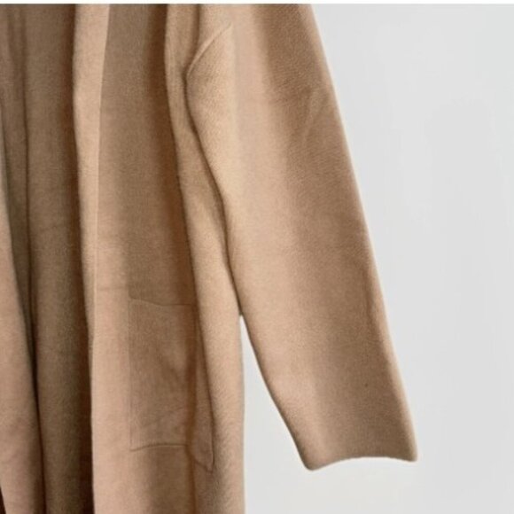 LILLUSORY Women's Oversized Long Cardigan Sweater Camel Brown Pockets Size XL - Picture 7 of 9